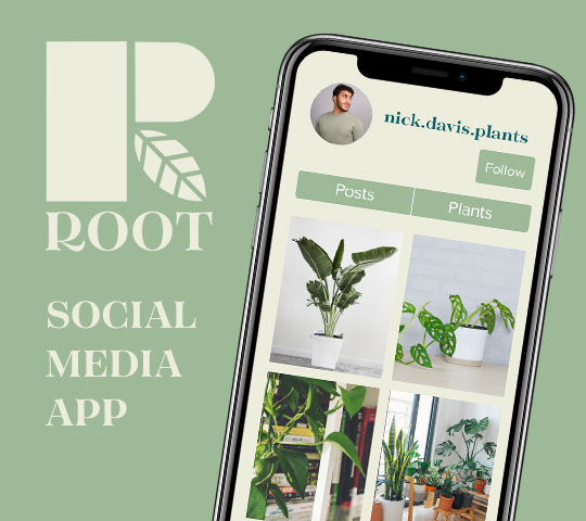 A social media app screen for plants