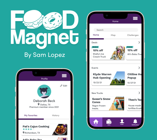 A food app on an iphone